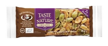 Barretta con frutta secca, Cocco e Cioccolato Fondente Bio - 40 gr